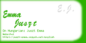 emma juszt business card